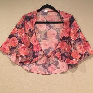 Beautiful Floral Rose Over-the-Shoulder Cape